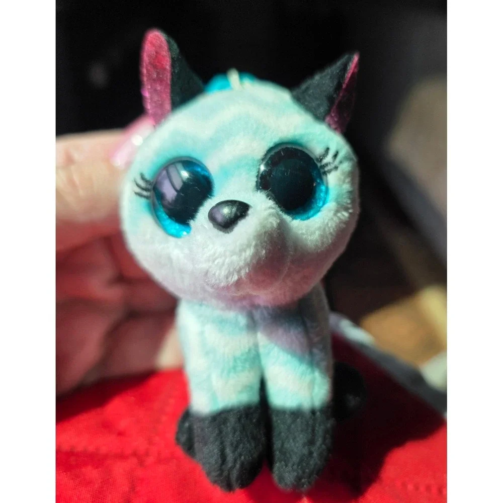 Ty Beanie Boos Atlas Fox Teal White Chevron Plush Stuffed Animal Small 6 inch